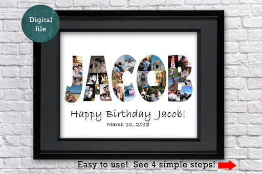 Family name photo collage gift Last name photo | Online Supermarket