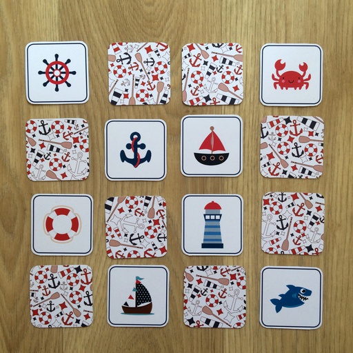Sea Memory Game for kids (16 cardboard plots | Online Supermarket