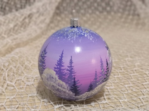 Hand painted Christmas ornaments, Northern Lights purple, tree | Online ...