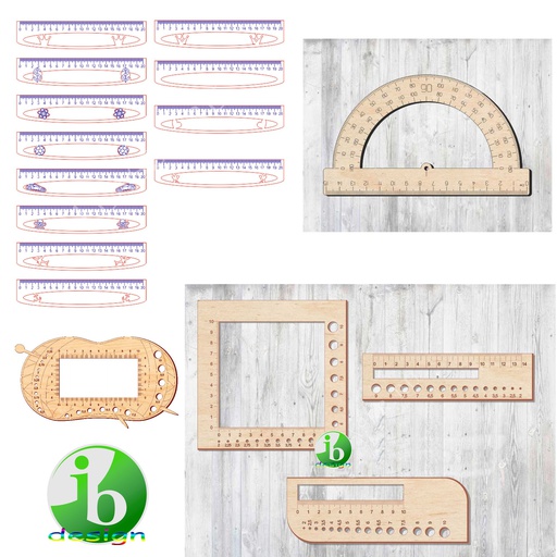 School rulers, set of 25 rulers, knitting rulers, Online Supermarket