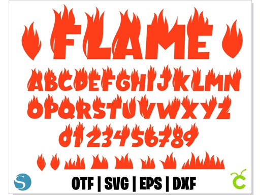 Fire Flame font svg Bundle | Flame font | Online Supermarket