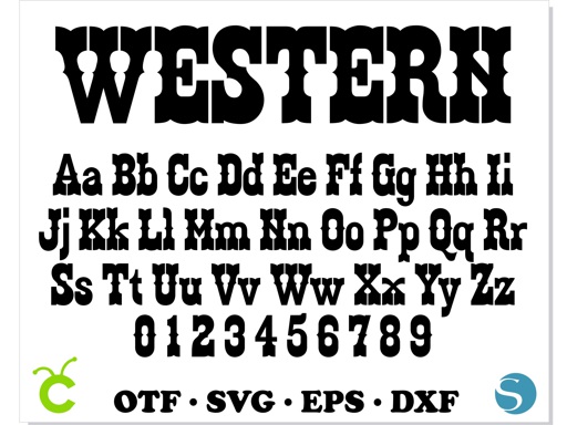 Western Font OTF, Western Font SVG, Western letters | Online Supermarket