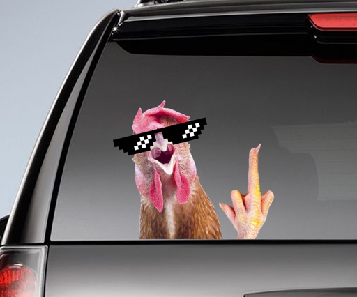 Funny chicken window sticker, chicken car | Online Supermarket